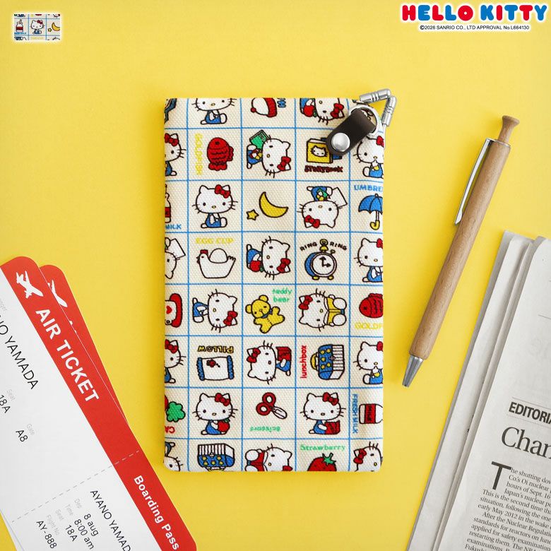 天溝がま口パスポートケース【HELLO KITTY70's】