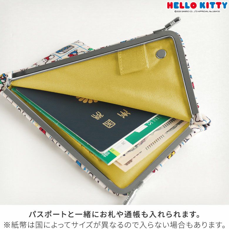 在庫商品】天溝がま口パスポートケース【HELLO KITTY70's】[M便 1/2