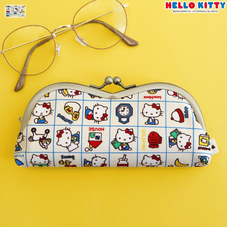山型がま口メガネケース【HELLO KITTY70's】