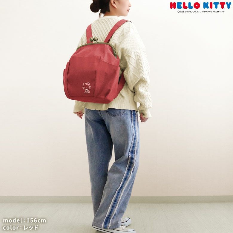 在庫商品】がまぽちゃリュック【HELLO KITTY70's】※がまろっく付き