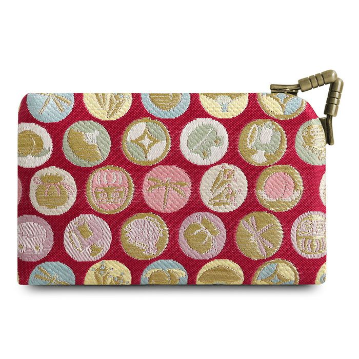 在庫商品】仕切り付きがま口カードケース【福尽し】 [M便 1/6