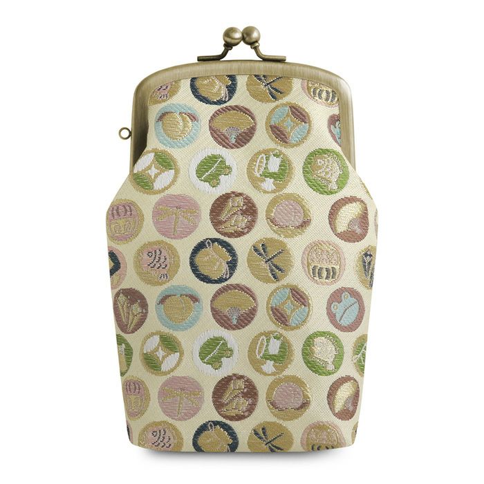 たて型がま口小物入れ【福尽し】