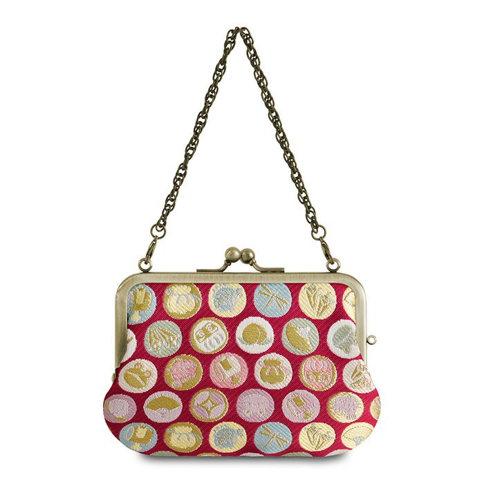 在庫商品】チェーン付き手提げがま口財布【福尽し】 [M便 1/4