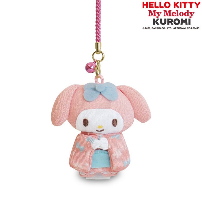 限定キティ　春がきた　ぜんまい　ぬいぐるみマスコット　根付ストラップ 在庫商品】きもの根付けストラップ【ハローキティ＆マイメロディ