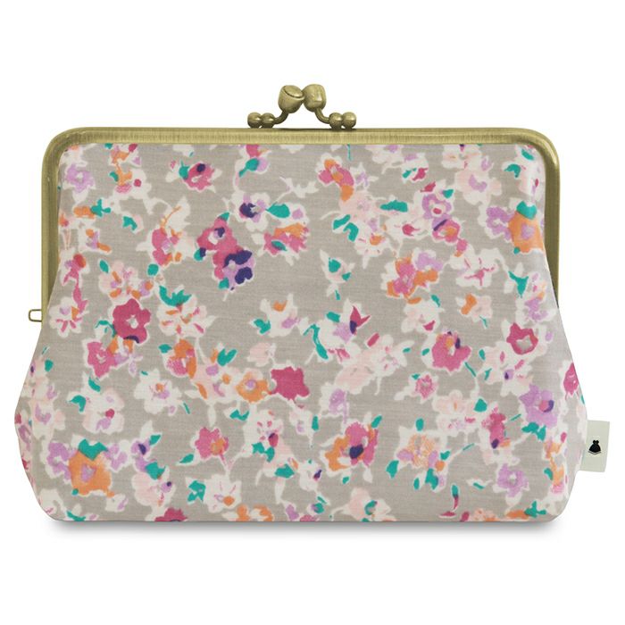 がま口KAKU型ポーチ【彩りアソート（花柄PVC）】