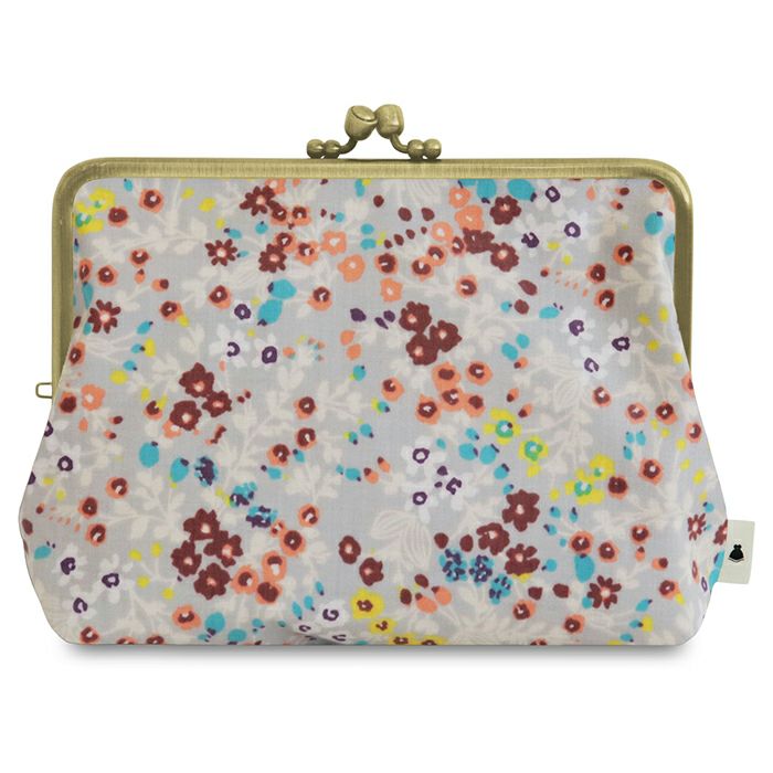 がま口KAKU型ポーチ【彩りアソート（花柄PVC）】