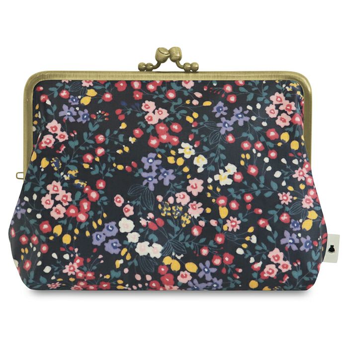 がま口KAKU型ポーチ【彩りアソート（花柄PVC）】