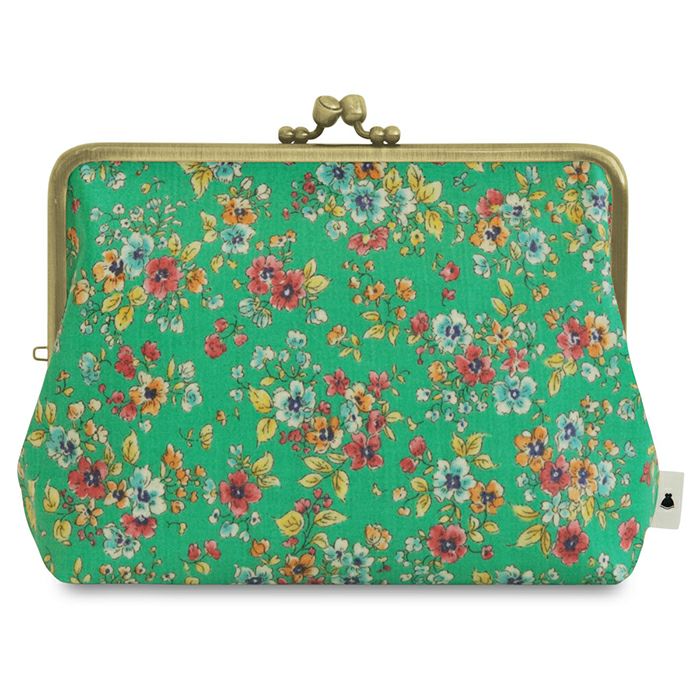 がま口KAKU型ポーチ【彩りアソート（花柄PVC）】