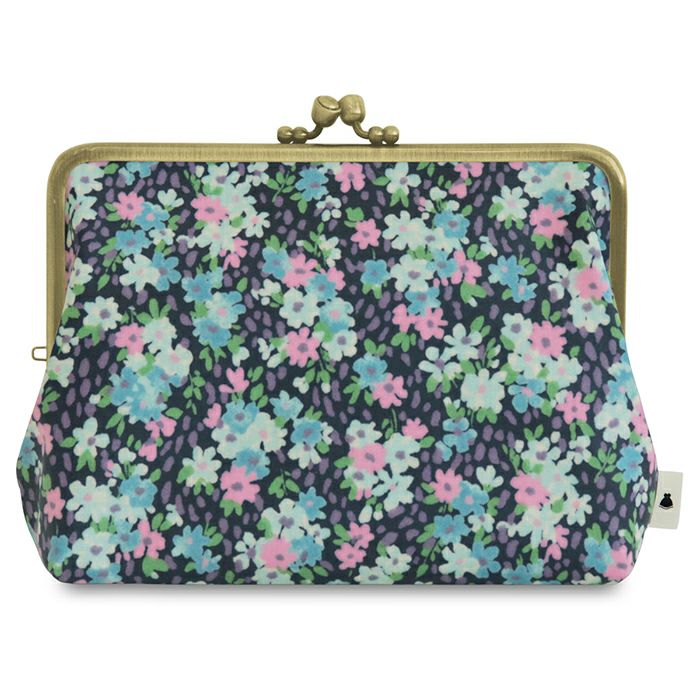 がま口KAKU型ポーチ【彩りアソート（花柄PVC）】