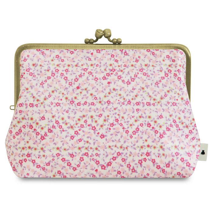 がま口KAKU型ポーチ【彩りアソート（花柄PVC）】