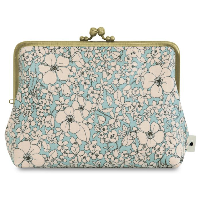 がま口KAKU型ポーチ【彩りアソート（花柄PVC）】