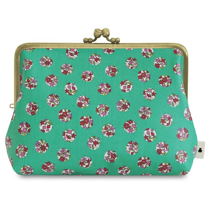 がま口KAKU型ポーチ【彩りアソート（花柄PVC）】