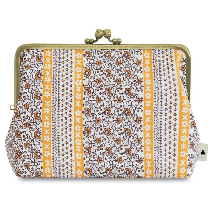 がま口KAKU型ポーチ【彩りアソート（花柄PVC）】