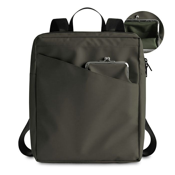 美品✨くし型がま口リュック 黒 AYANOKOJI Sarei 2way 軽量 在庫商品】がま口スマートリュック【Sarei デューロン】 | がま口の