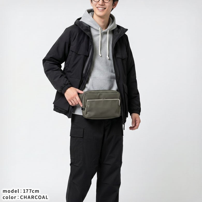 在庫商品】がま口スクエアウエストバッグ【Sarei デューロン