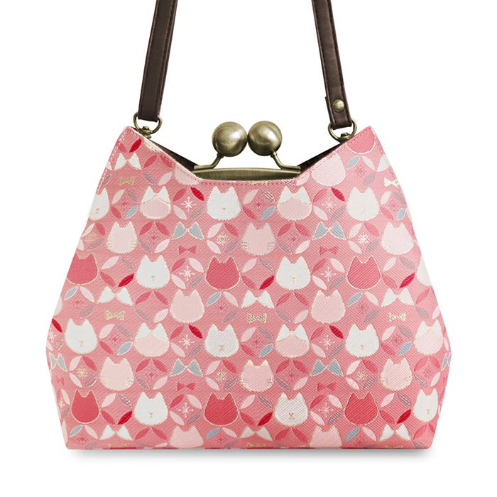 がま口にゃんこポシェット【ねこ七宝ジャガード】