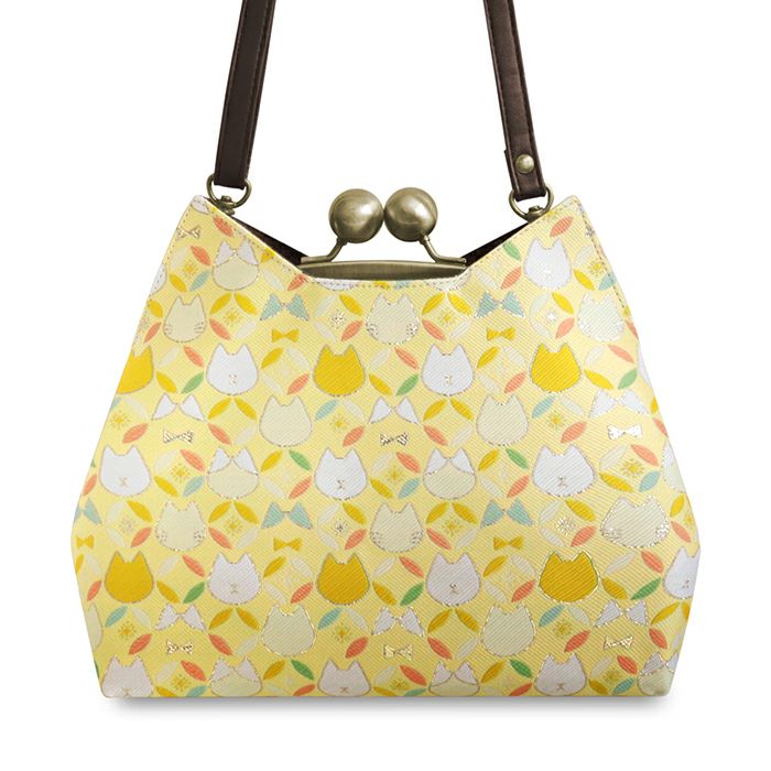 がま口にゃんこポシェット【ねこ七宝ジャガード】