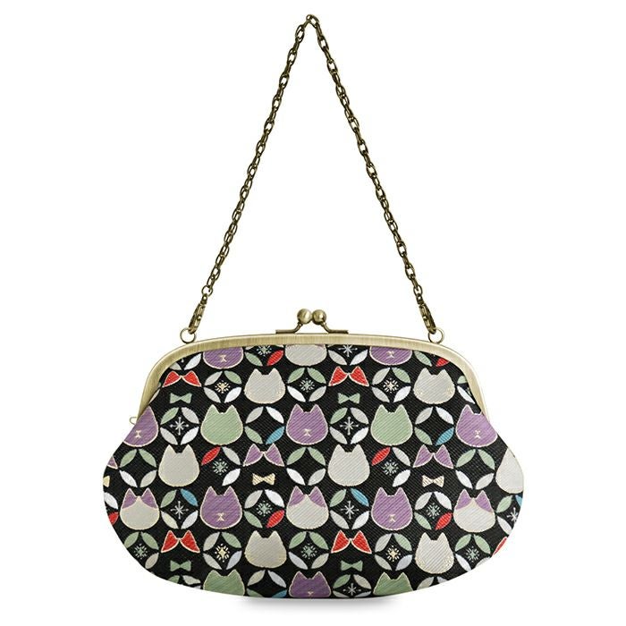 在庫商品】がま口セカンドバッグ ※ゆうパケット不可【ねこ七宝