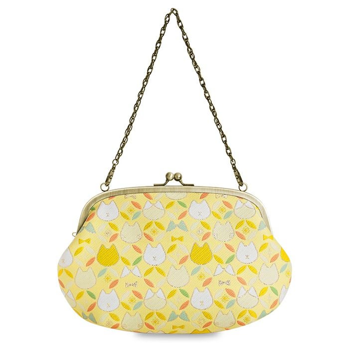 がま口セカンドバッグ ※ゆうパケット不可【ねこ七宝ジャガード】