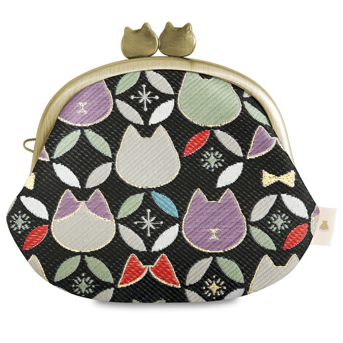 3.3寸がま口財布【ねこ七宝ジャガード】