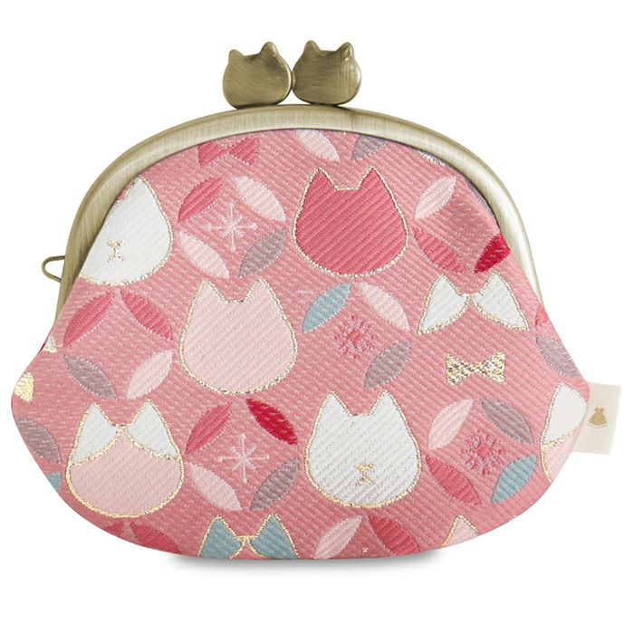 3.3寸がま口財布【ねこ七宝ジャガード】