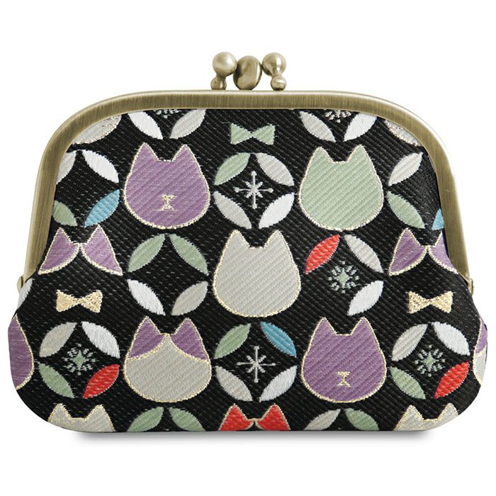 三枚口財布【ねこ七宝ジャガード】