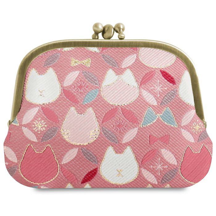 三枚口財布【ねこ七宝ジャガード】