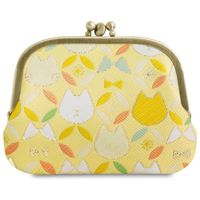 在庫商品】三枚口財布【ねこ七宝ジャガード】 [M便 1/3] | がま口の