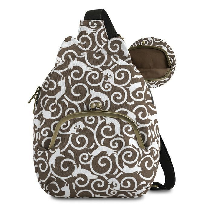 在庫商品】がま口にゃんこボディバッグ【ねこ唐草】 | がま口の専門店