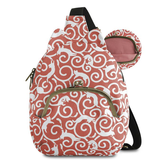 在庫商品】がま口にゃんこボディバッグ【ねこ唐草】 | がま口の専門店