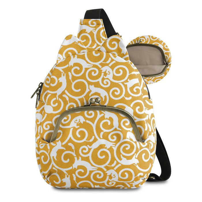 在庫商品】がま口にゃんこボディバッグ【ねこ唐草】 | がま口の専門店