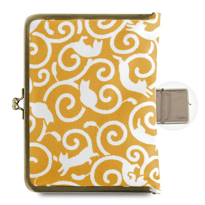 在庫商品】がま口ブックカバー500P用【ねこ唐草】 [M便 1/2] | がま口