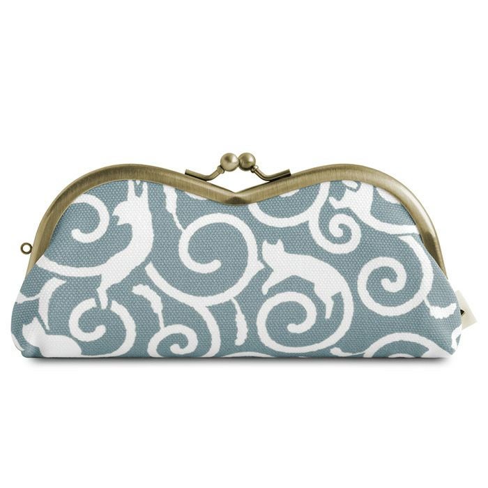 在庫商品】山型がま口メガネケース【ねこ唐草】 [M便 9/10] | がま口の