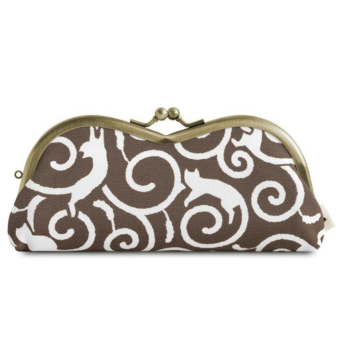 在庫商品】山型がま口メガネケース【ねこ唐草】 [M便 9/10] | がま口の