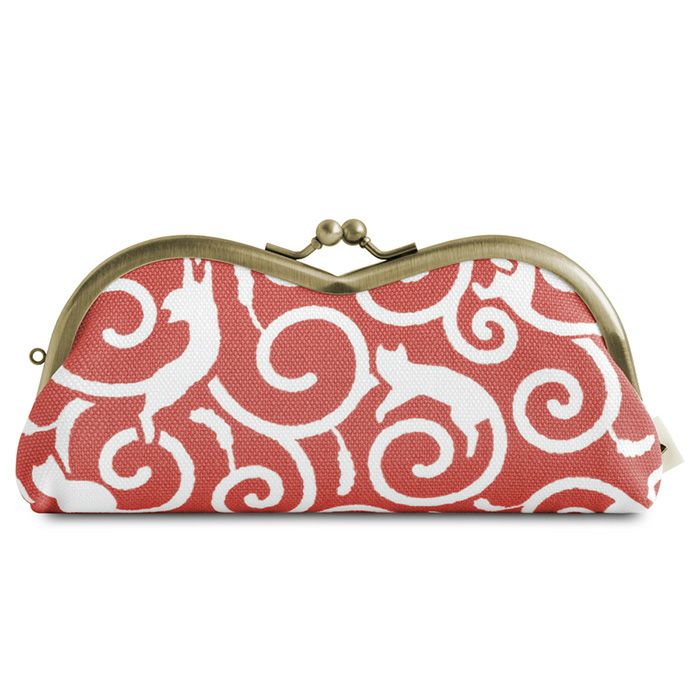 在庫商品】山型がま口メガネケース【ねこ唐草】 [M便 9/10] | がま口の