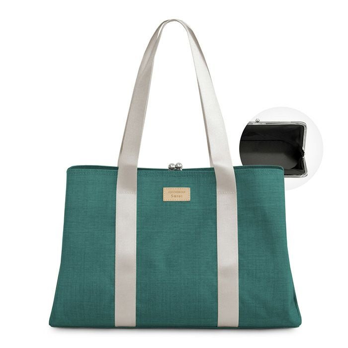 【在庫商品】がま口スクエアトートバッグ＜M＞【Sarei コーデュラ(R) re/cor(TM)（コーデュラレコー）・MONTANA（N）】