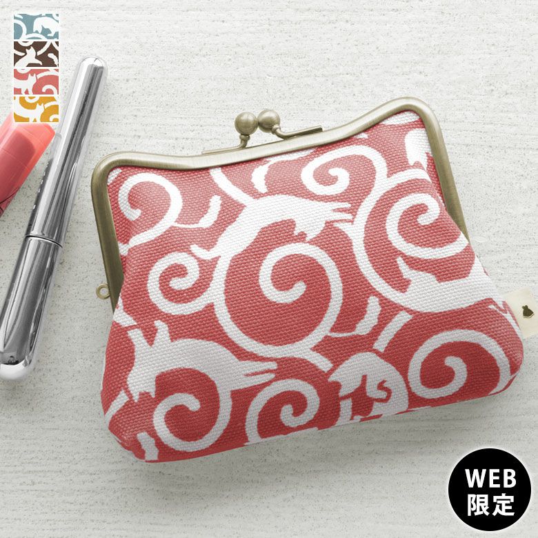 AYANOKOJI あやの小路 4寸M型がま口ポーチ【ねこ唐草】 メインイメージ