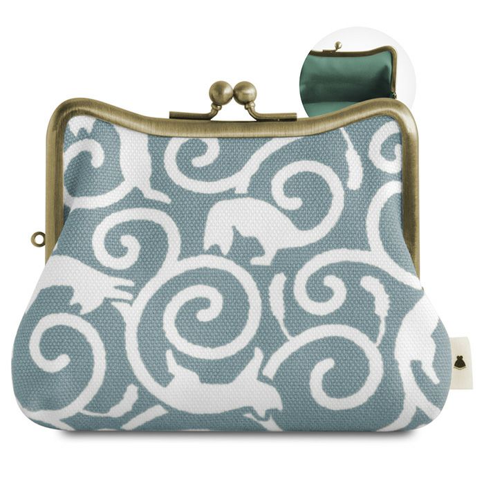 在庫商品】4寸M型がま口ポーチ【ねこ唐草】[M便 1/3] | がま口の専門店