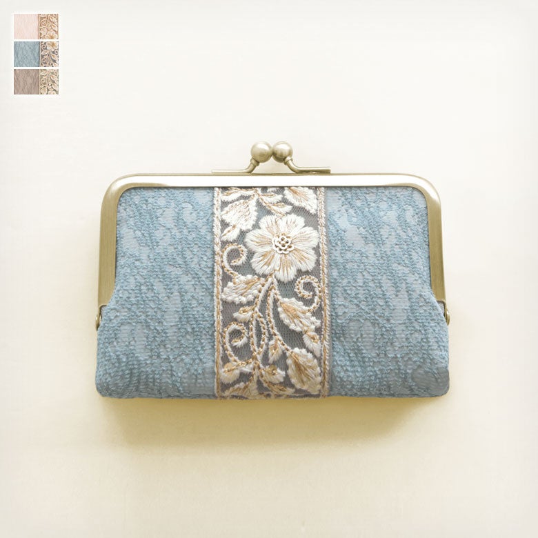 がま口キー&パスケース【フラワーリボン】