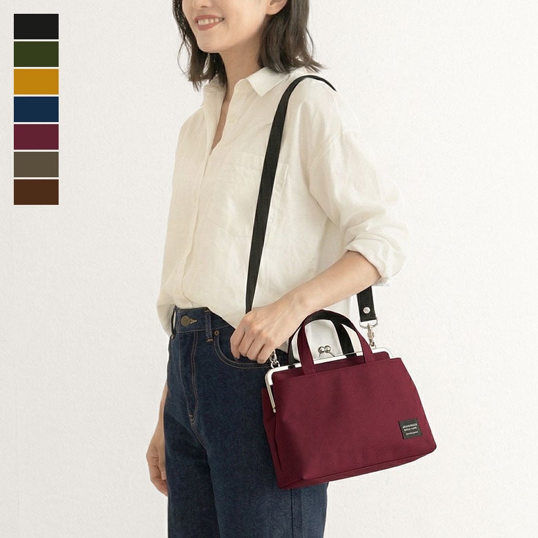 がま口手提げ＆ショルダーバッグ【コーデュラ(R)】