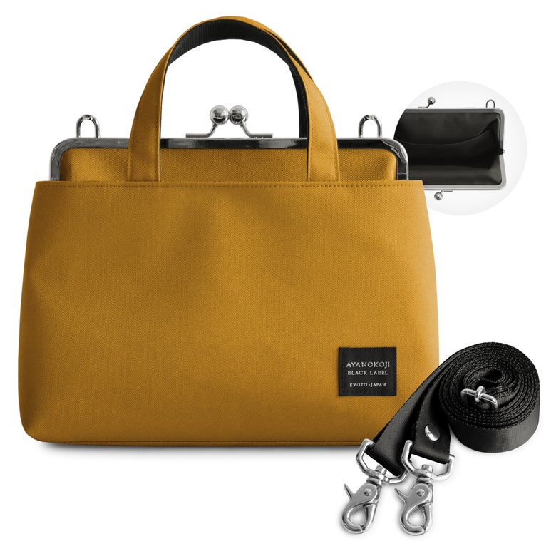 がま口手提げ＆ショルダーバッグ【コーデュラ(R)】