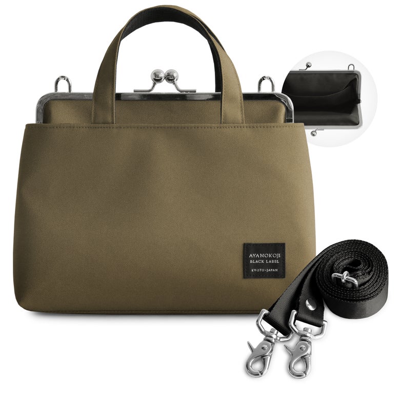 がま口手提げ＆ショルダーバッグ【コーデュラ(R)】