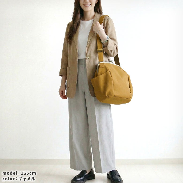 がまぽちゃバッグ【Sueddy】　キャメル