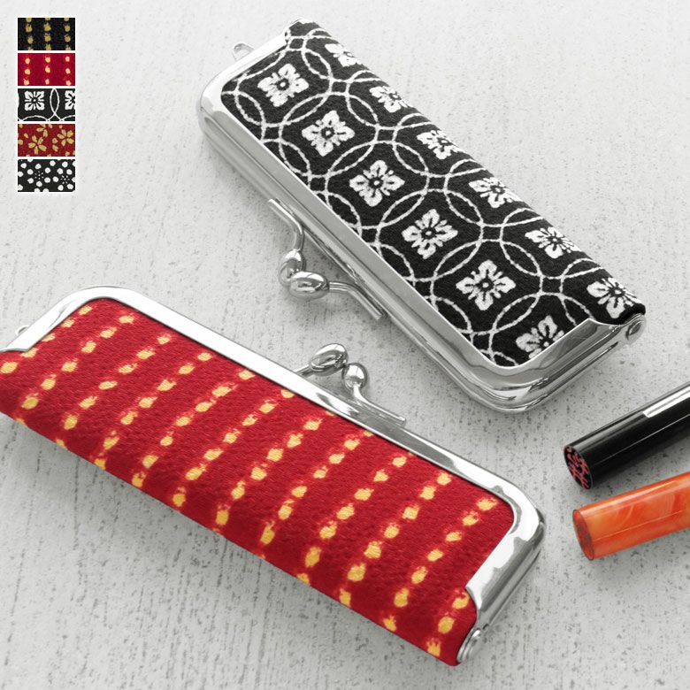 がま口印鑑ケース【ちりめん・小紋柄】