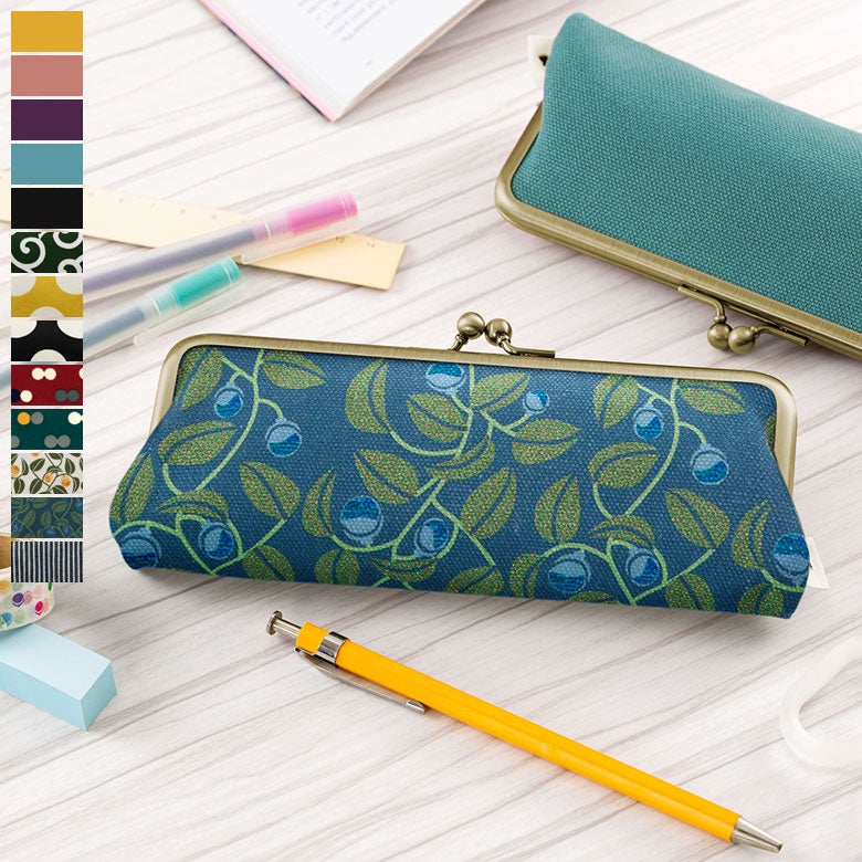 がま口平ペンケース【帆布・綿布（アソート）】