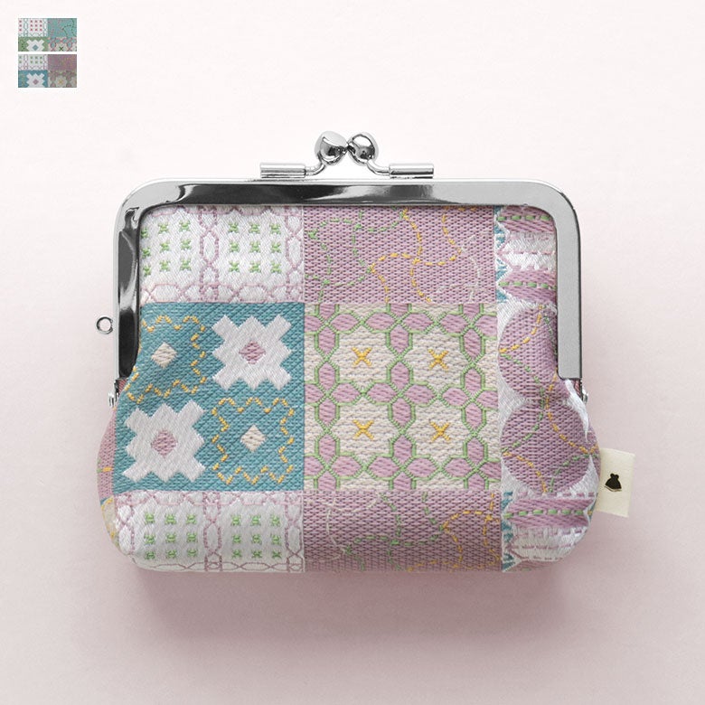 平親子がま口財布【刺し子ジャガード】