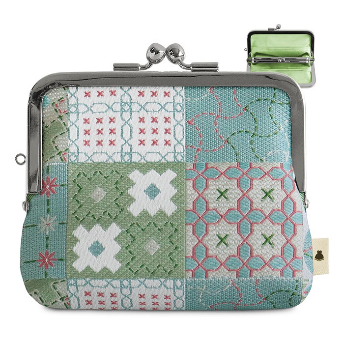 平親子がま口財布【刺し子ジャガード】