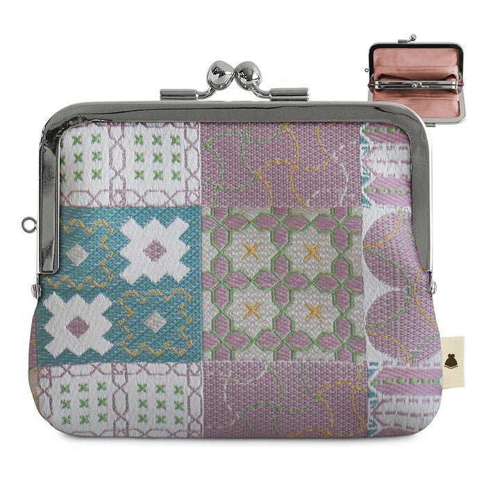 平親子がま口財布【刺し子ジャガード】