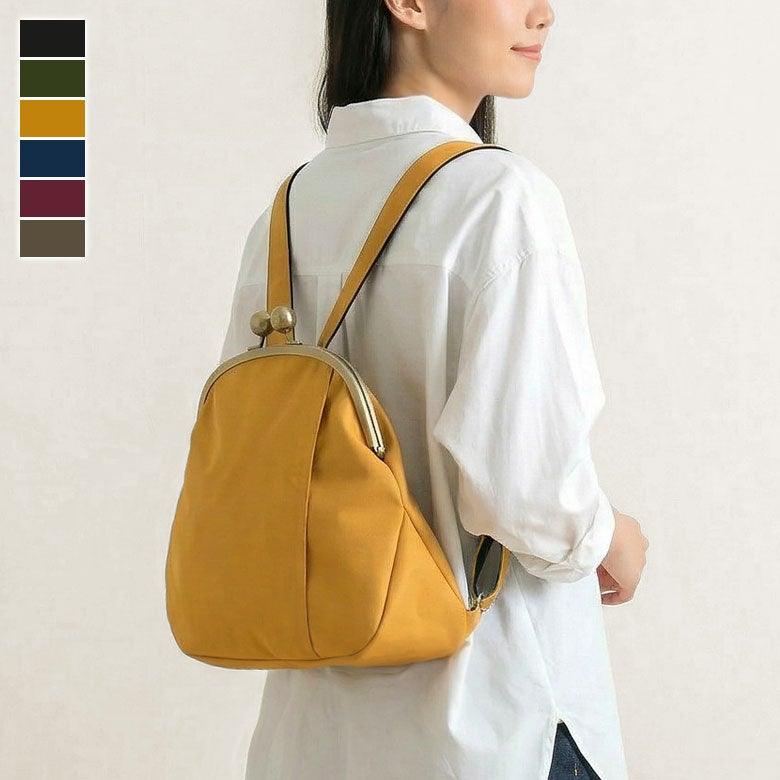 大玉がま口まるリュック【コーデュラ(R)】※がまろっく付き