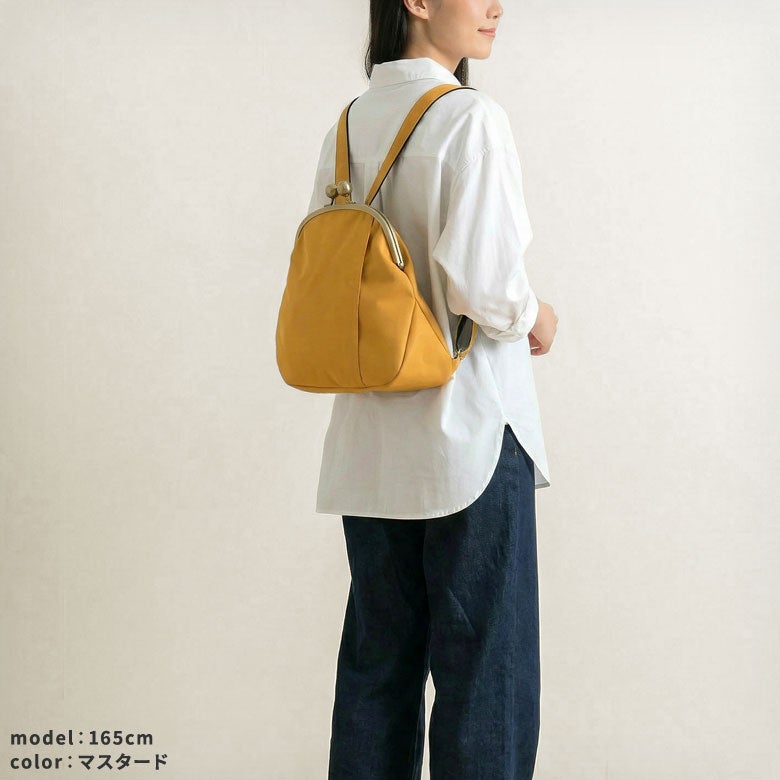 大玉がま口まるリュック【コーデュラ(R)】※がまろっく付き